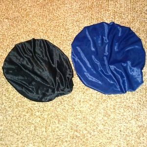 2 silky shower caps! Navy & Black